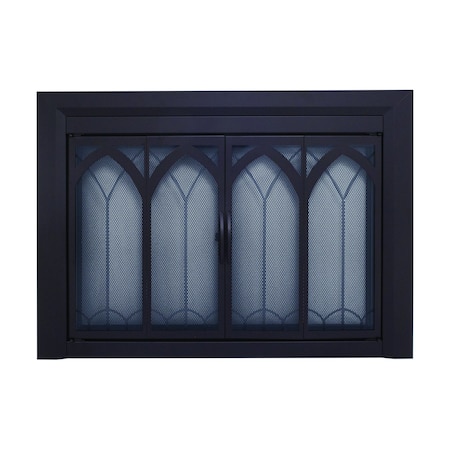 Fireplace Glass Doors Collin Large Black CI-3502BL